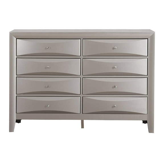 Passion Furniture Marilla 8-Drawer Silver Champagne Dresser (41" x 59" x 17")