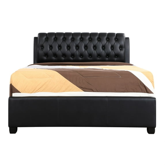 Passion Furniture Marilla Black Full Panel Beds, PF-G1500C-FB-UP