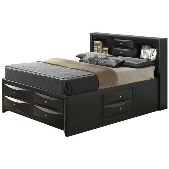 Marilla Black Full Panel Beds