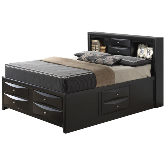 Marilla Black King Panel Beds