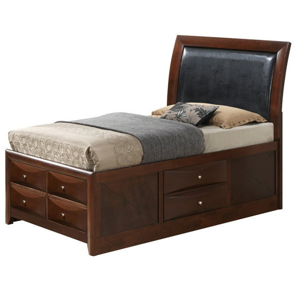 Passion Furniture Marilla Cherry Twin Panel Beds, PF-G1550I-TSB4