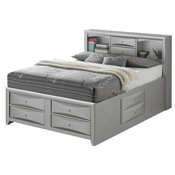 Passion Furniture Marilla Silver Champagne Full Panel Beds, PF-G1503G-FSB3