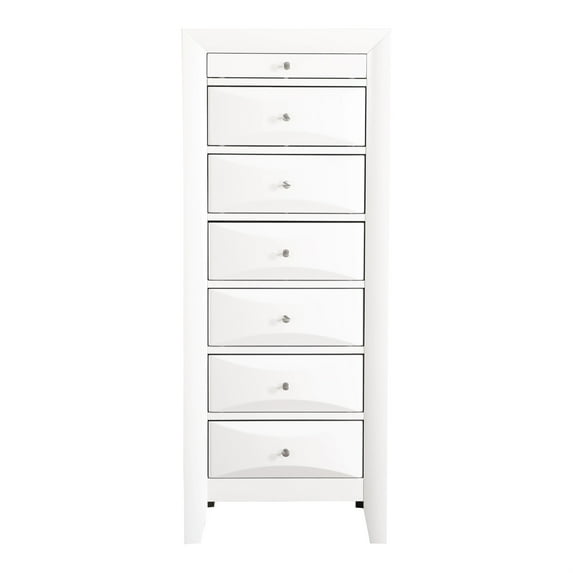 Passion Furniture PF-G1570-LC Marilla White 7-Drawer Chest of Drawers - 23 x 17 x 58 in.