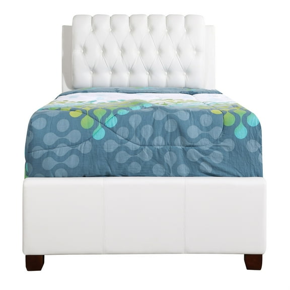Passion Furniture Marilla White Twin Panel Beds, PF-G1570C-TB-UP