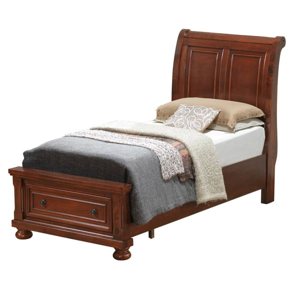 Passion Furniture Meade Cherry Twin Panel Beds