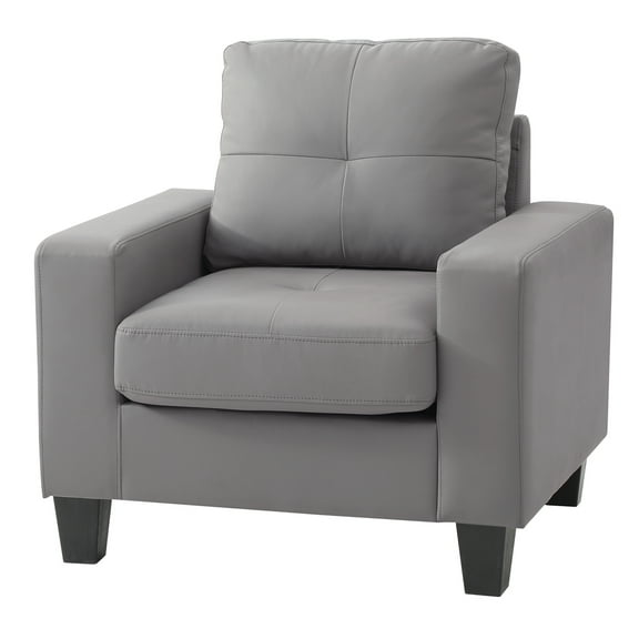 Passion Furniture Newbury Gray Removable Cushions Accent Chair, PF-G461A-C