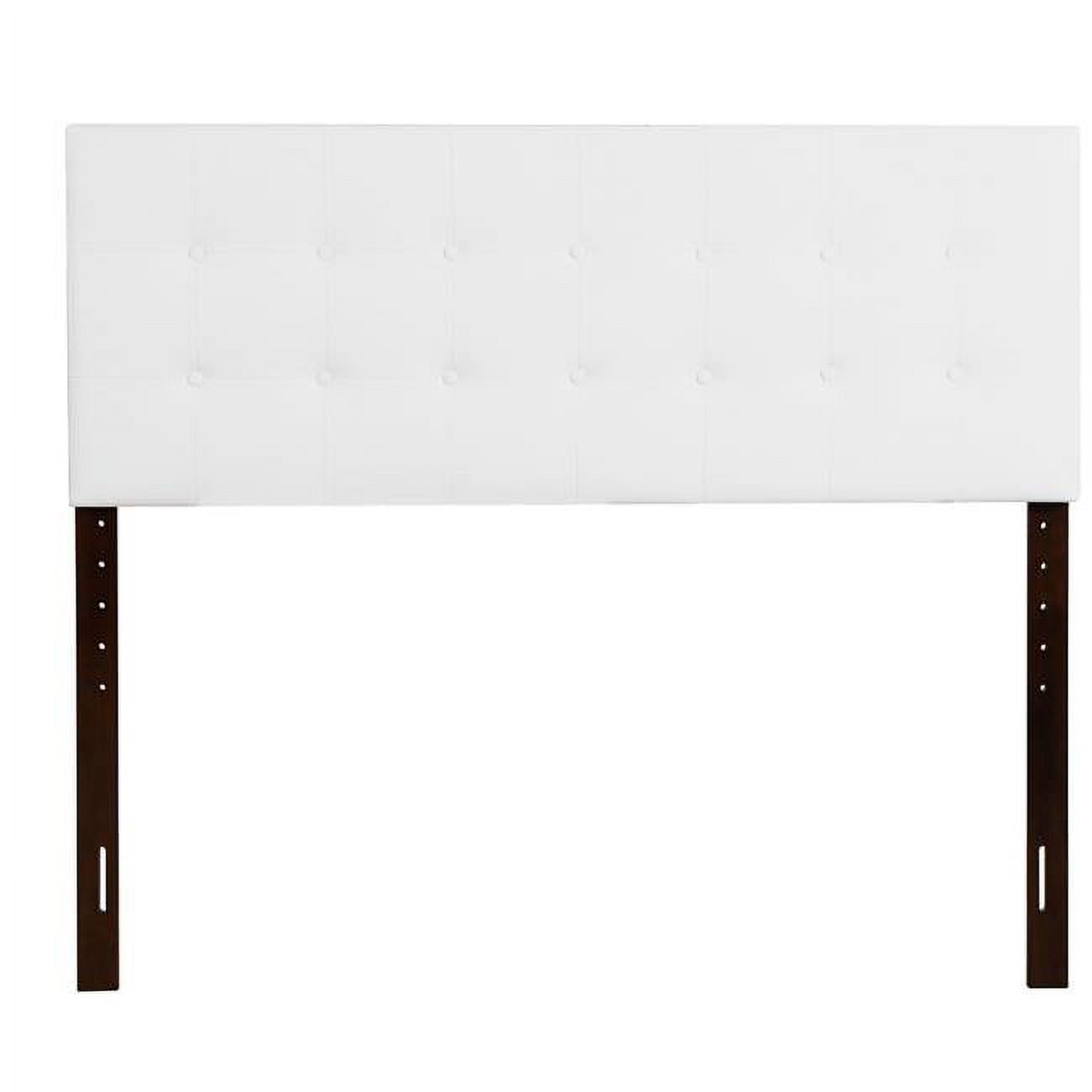 Passion Furniture PF-G0129-FHB Super Nova Upholstered Tufted Panel Headboard&#44; White - Full Size - image 1 of 5