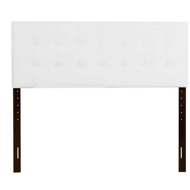 Passion Furniture PF-G0129-FHB Super Nova Upholstered Tufted Panel Headboard&#44; White - Full Size