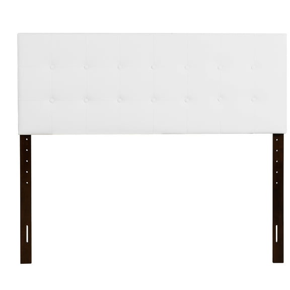 Passion Furniture Super Nova White Full Upholstered Tufted Panel Headboard