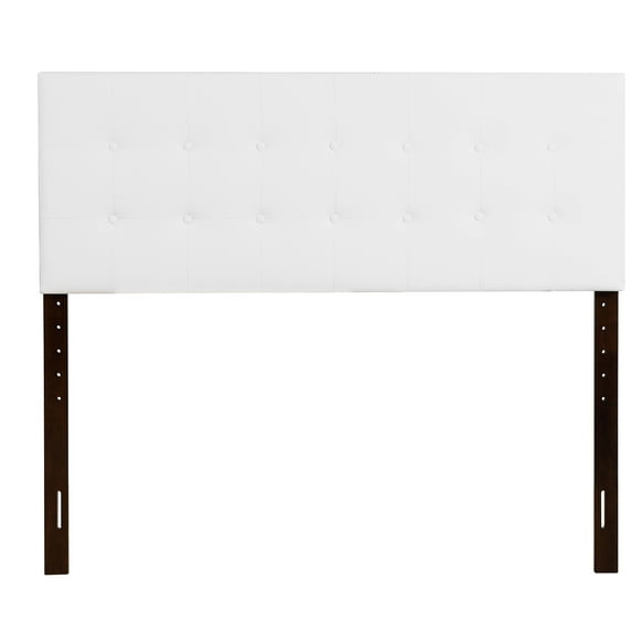 Passion Furniture Super Nova White Full Upholstered Tufted Panel Headboard