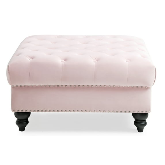 Nola Pink Tufted Ottoman