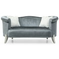 thumbnail image 1 of Passion Furniture PF-G0612A-L Vine 73 in. Round Arm Velvet Straight Sofa in Gray, 1 of 5