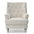 thumbnail image 1 of Passion Furniture Pamona Ivory Upholstered Accent Chair, 1 of 5