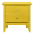 thumbnail image 1 of Passion Furniture PF-G1332-N 24 x 15.5 x 19 in. Primo 2-Drawer Nightstand, Yellow, 1 of 5