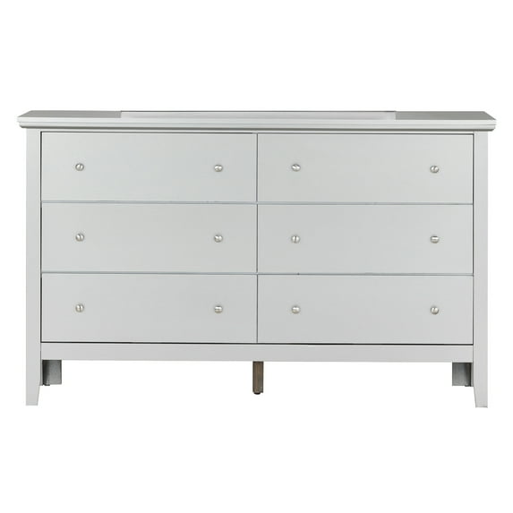 Passion Furniture PF-G1333-D 36 x 16 x 59 in. Primo 6 Drawer Silver Champagne Dresser