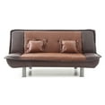 thumbnail image 1 of Passion Furniture Lionel 74 in. W Armless Faux Leather Straight Sofa in Burgundy and Brown, 1 of 6