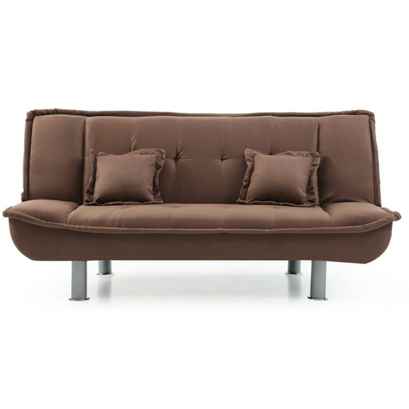 Passion Furniture PF-G139-S Lionel 74 in. Armless Microfiber Straight Sofa in Chocolate