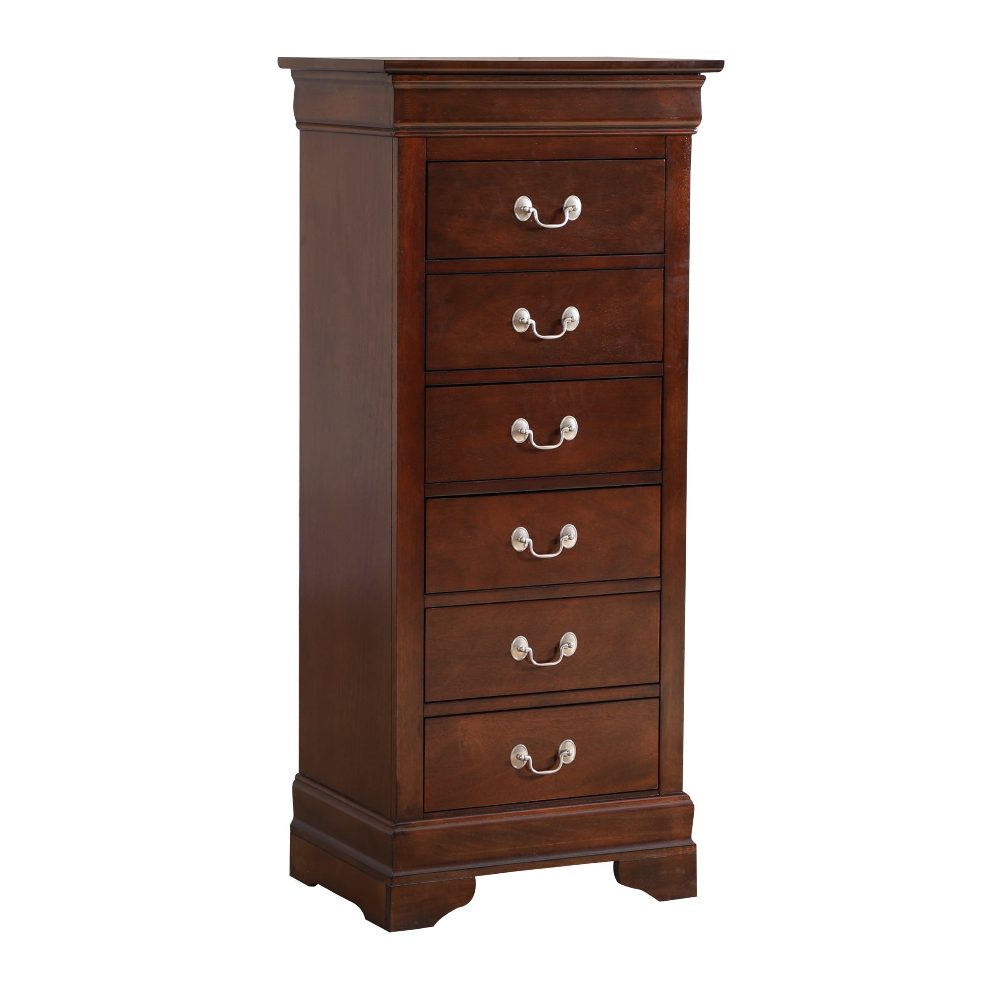 Passion Furniture Louis Phillipe Cappuccino 7 Drawer Chest of Drawers (22 in L. X 16 in W. X 51 in H.)