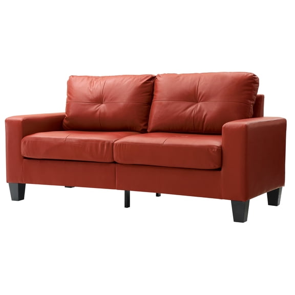 Passion Furniture PF-G475A-L 58 in. Newbury Flared Arm Cotton Straight Sofa, Black