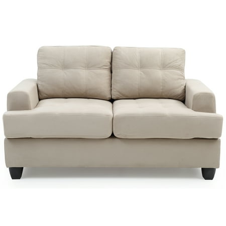 Passion Furniture PF-G511A-L Sandridge 58 in. Flared Arm Microfiber Straight Sofa in Vanilla