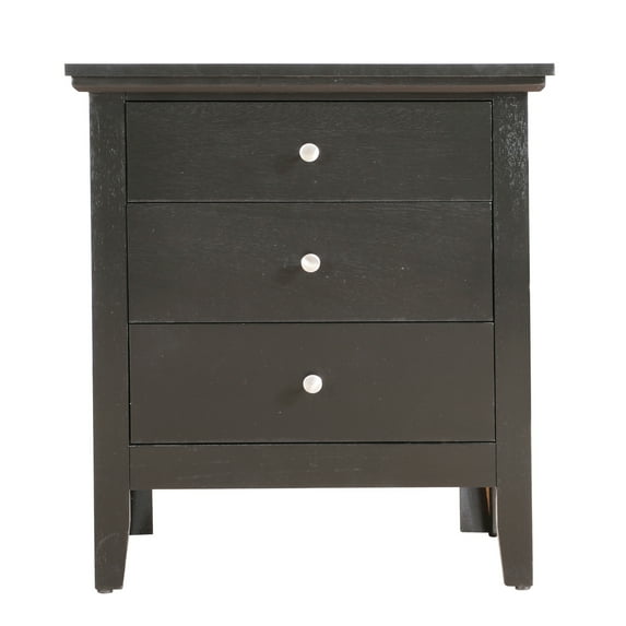 Hammond 3-Drawer Black Nightstand (26 in. H x 18 in. W x 24 in. D)