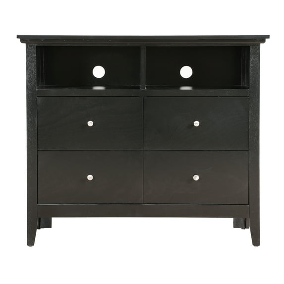 Passion Furniture Hammond Black 4 Drawer Chest of Drawers (42 in L. X 18 in W. X 36 in H.)