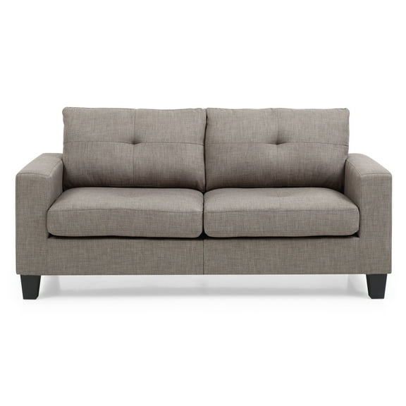 Passion Furniture PF-G579A-S 71 in. Newbury Flared Arm Cotton Straight Sofa, Gray