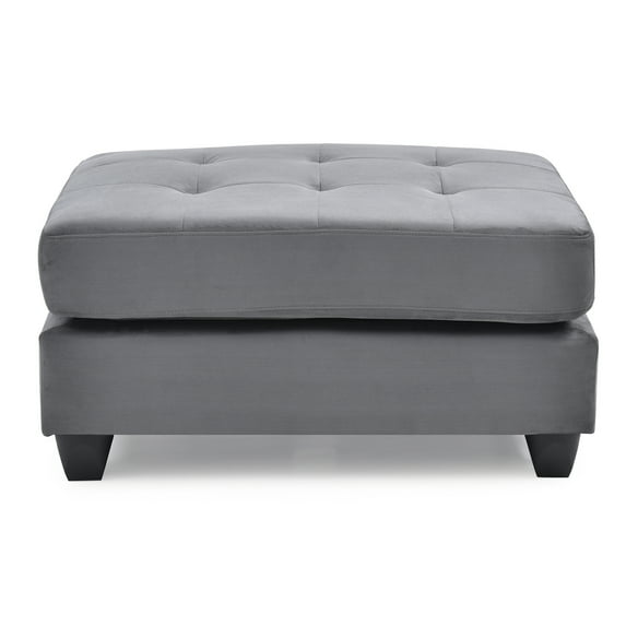 Malone Gray Tufted Ottoman