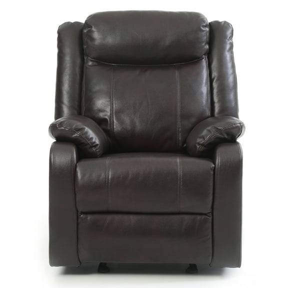 Ward Dark Brown Reclining Accent Chair with Pillow Top Arm