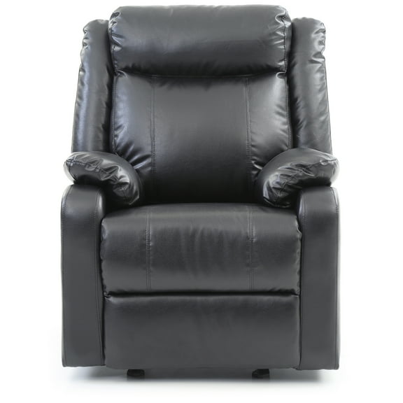 Ward Black Reclining Accent Chair with Pillow Top Arm