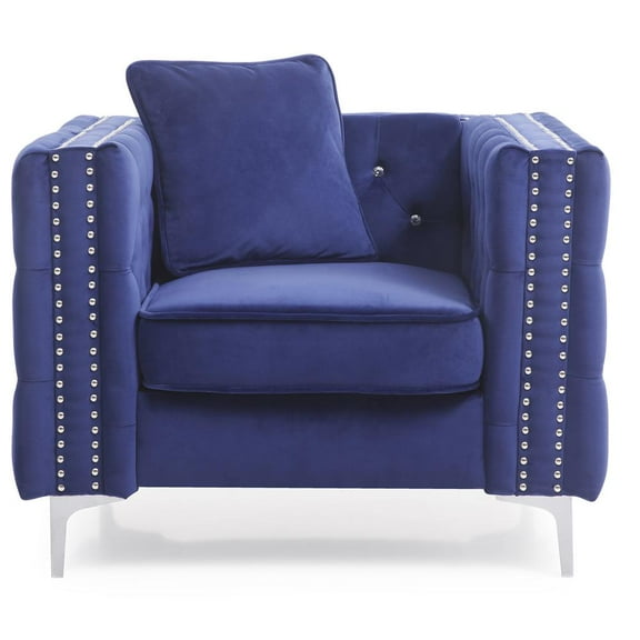 Passion Furniture Paige Blue Accent Chair