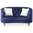 thumbnail image 1 of Dania 64 in. W Flared Arm Velvet Straight Sofa in Blue, 1 of 8