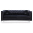 thumbnail image 1 of Pompano 83" Black Tufted Velvet Loveseat with 2-Throw Pillow, 1 of 5