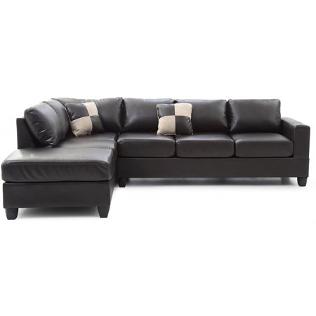 Passion Furniture Revere 2-Piece Sectional Sofa In Cappuccino PF-G305B-SC