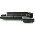 thumbnail image 1 of Riveredge 109 in. W 2-piece Faux Leather L Shape Sectional Sofa in Black, 1 of 5