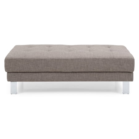 Riveredge Gray Polyester Upholstered Ottoman
