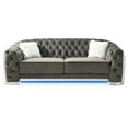 thumbnail image 1 of Sapphire 94 in. W Flared Arm Velvet Straight Sofa in Grey, 1 of 5