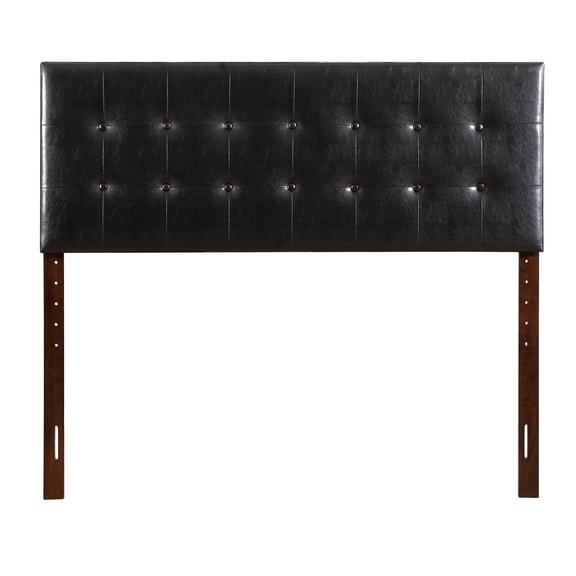 Super Nova Black Queen Upholstered Tufted Panel Headboard