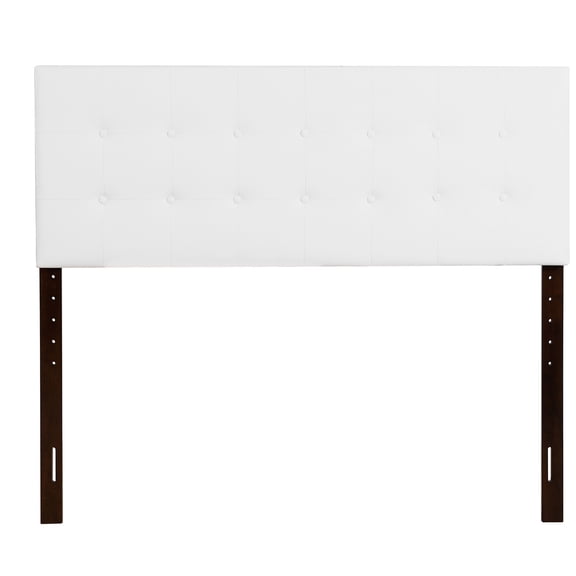 Passion Furniture Super Nova White Queen Upholstered Tufted Panel Headboard