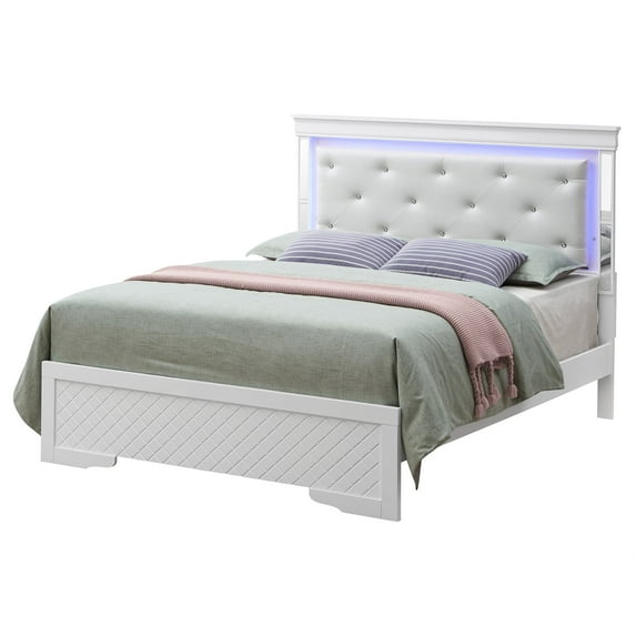 Passion Furniture Verona Silver Champagne Queen Panel Beds