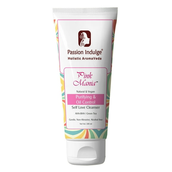 Passion Indulge Pink Mania Face Cleanser 100ml | Oil Control & Purifying with Green Tea & Turmeric | Reduces Blemishes & Redness | For All Skin Types