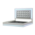 thumbnail image 1 of Passion LED Queen Bed Made with Wood in Milky White, 1 of 3