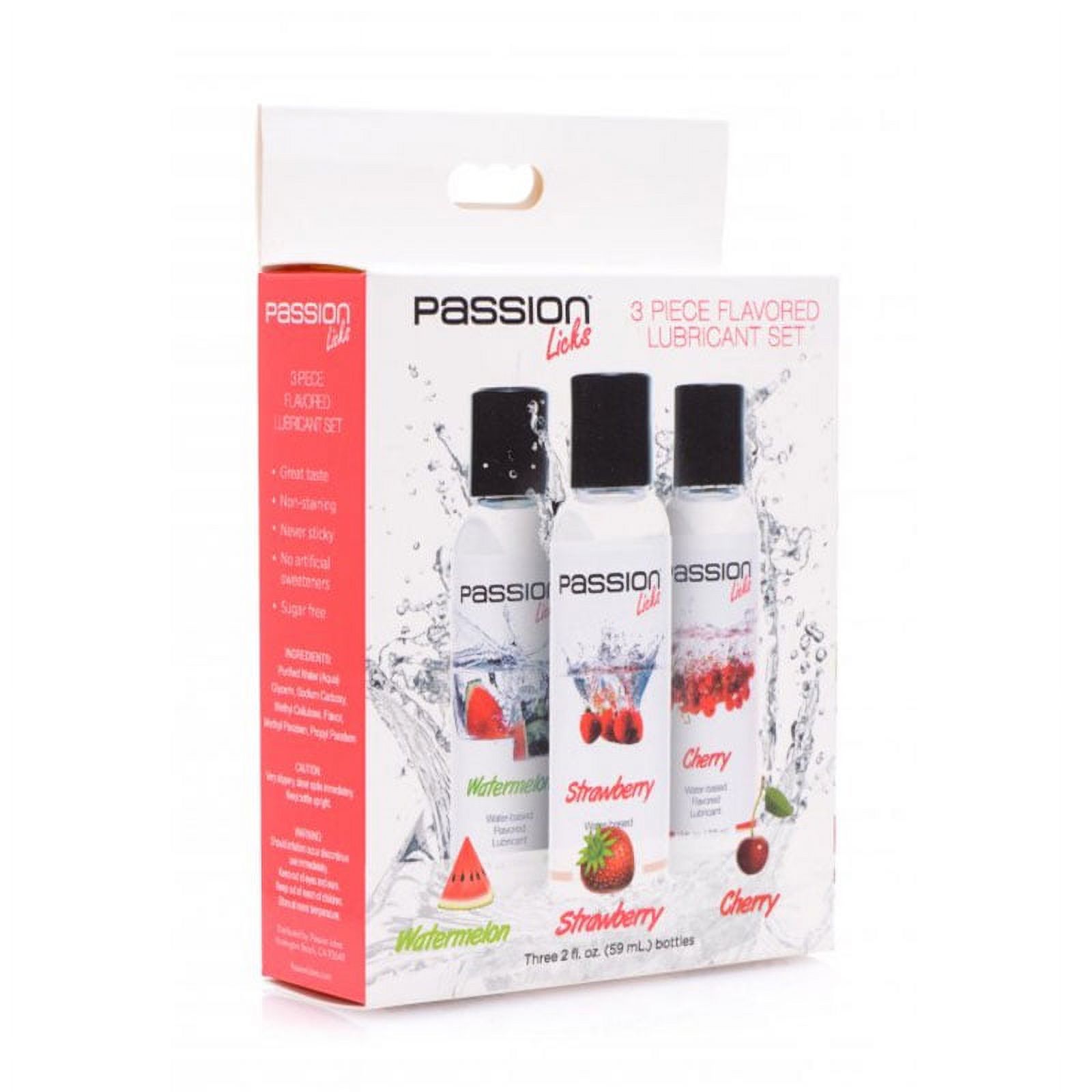 PASSION LUBES Passion Licks 3 Piece Flavored Lube Set 2oz Bottle