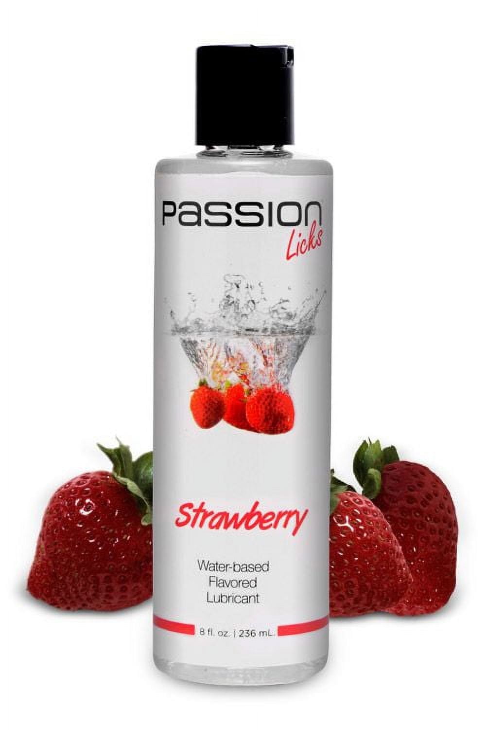 PASSION LUBES Passion Licks Strawberry Water Based Flavored Lube - 8 Fl. Oz. / 236 ml