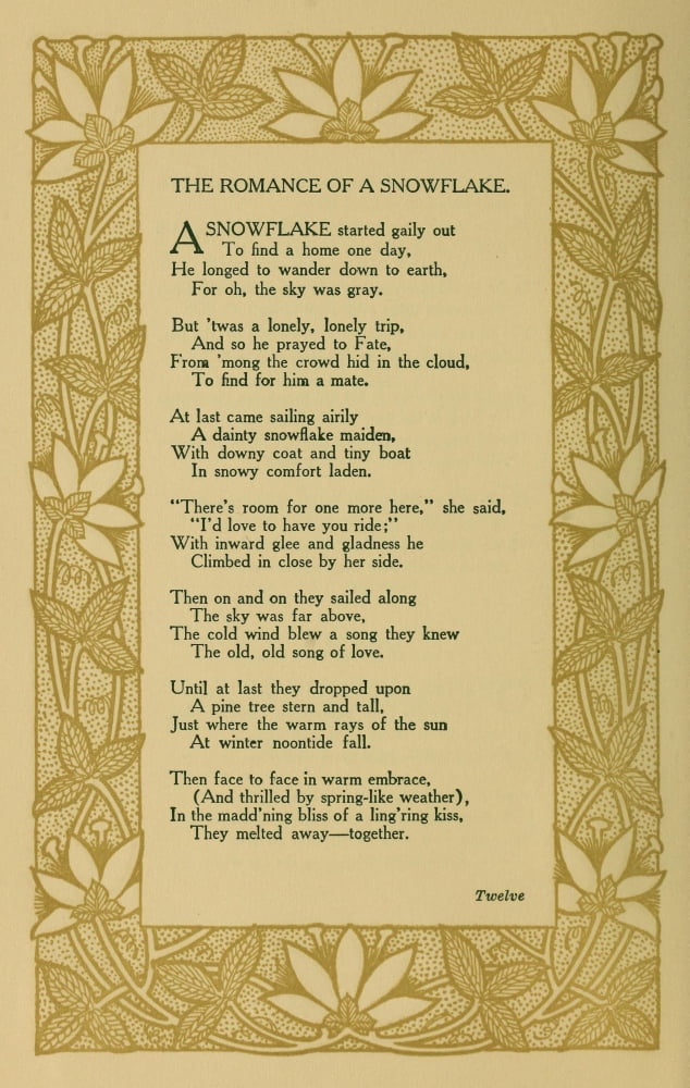 Passion Lyrics 1911 The Romance of a Snowflake Canvas Art - Maurine Hathaway (18 x 24)