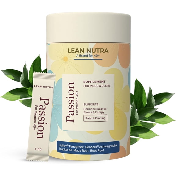 Passion  Mood Support & Desire Blend for Women 40+ | Herbal Adaptogen Formula with Maca & Ashwagandha | Mood, Energy & Wellness Support | Berry Citrus Flavor | 30 Sticks