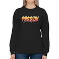 thumbnail image 1 of Passion Slogan W Flames Sweatshirt Women -Image by Shutterstock, Female XX-Large, 1 of 4