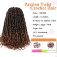 Passion Twist Crochet Hair 14 Inch 8 Packs PreTwisted Passion Twists