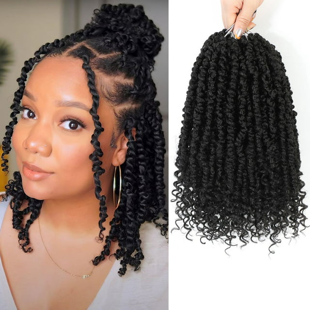 Passion Twist Crochet Hair Pre-Twisted 12 inch 8 Packs, Soft Pre Looped ...