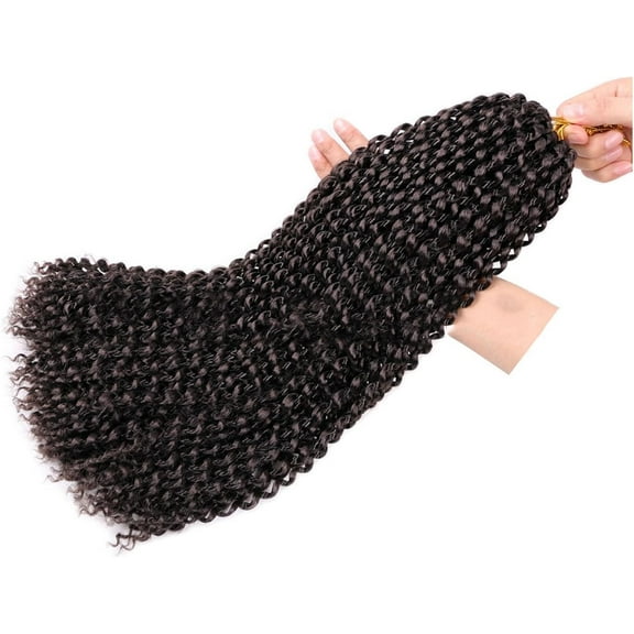 Aorsher Passion Twist Hair 18 Inch Dark Brown Water Wave Crochet Hair 22 Strands/pack 3 Packs Long Curly Braiding Hair Spring Twist Crochet Braids Hair Extensions for Black Women